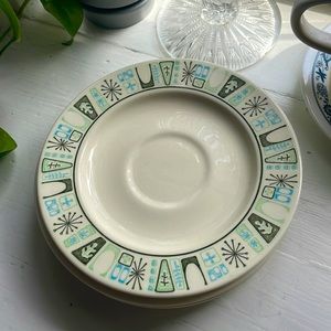 Vintage Taylorstone Atomic Appetizer Plates, set of 4
